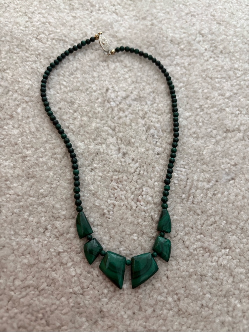 Vintage Green Malachite Necklace